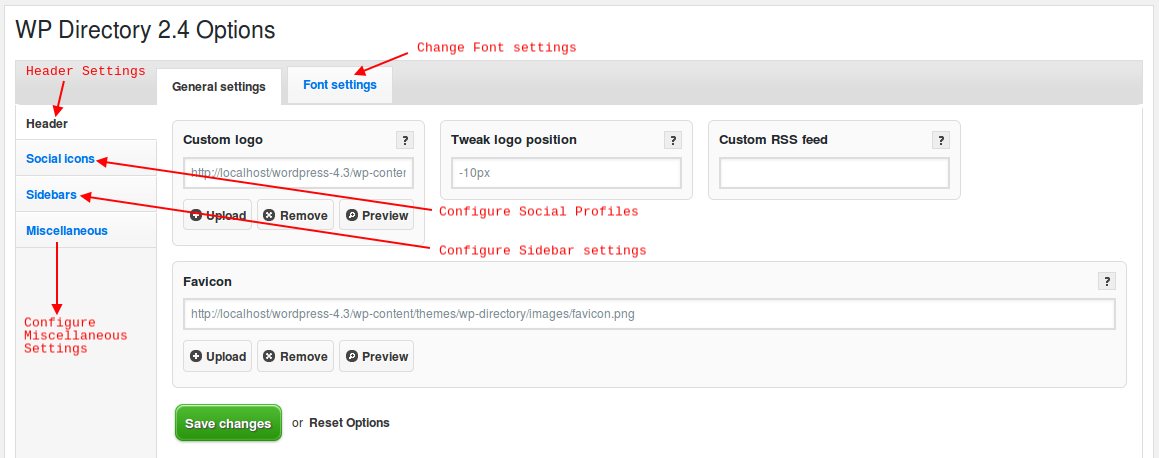 WP Directory - Settings