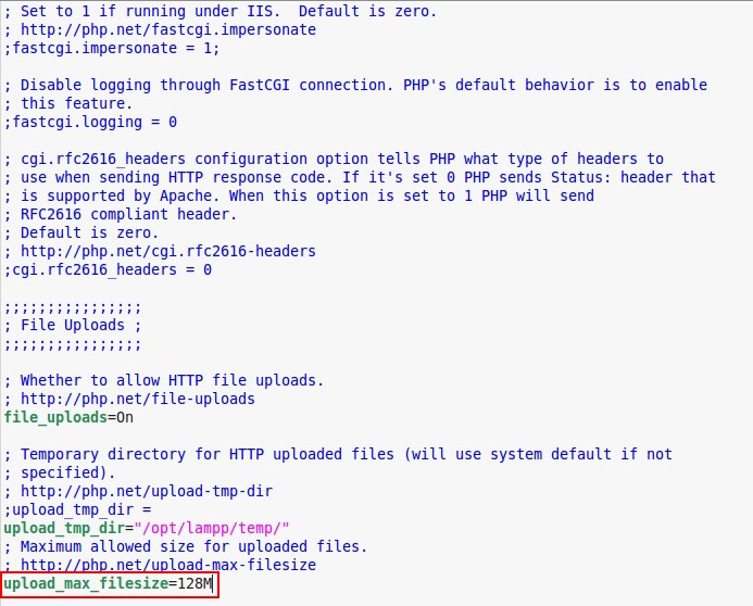 phpini for file size