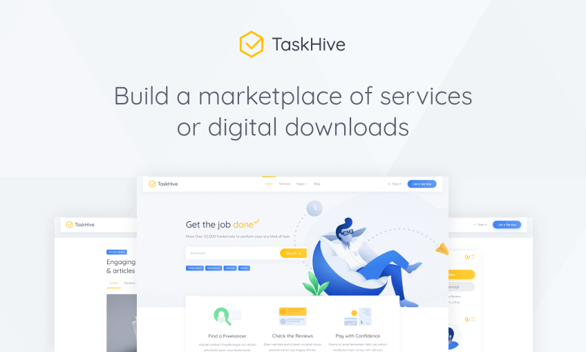 TaskHive: Freelance Services Marketplace WordPress Theme