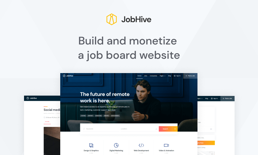 JobHive – Clean & Modern Job Board WordPress Theme