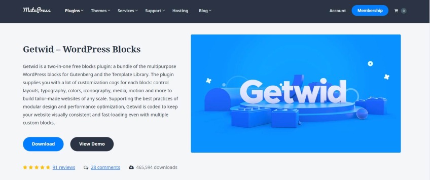 Getwid WordPress Blocks - Best Gutenberg Blocks plugin