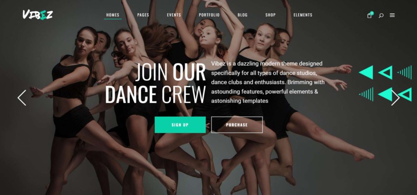 Dynamic Theme for Dance Studios and Instructors