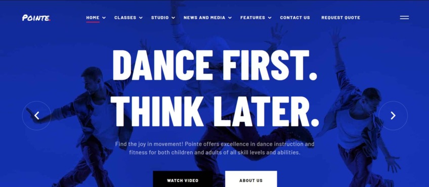 Pointe – Dance Studio WordPress