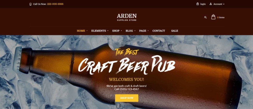 Arden – Brewery & Pub WordPress Theme