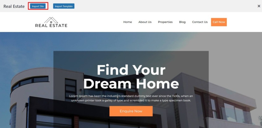 real estate template import