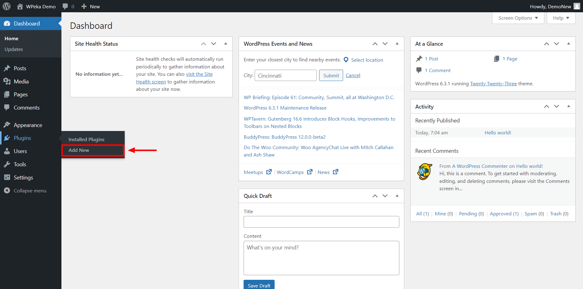 Adding plugin