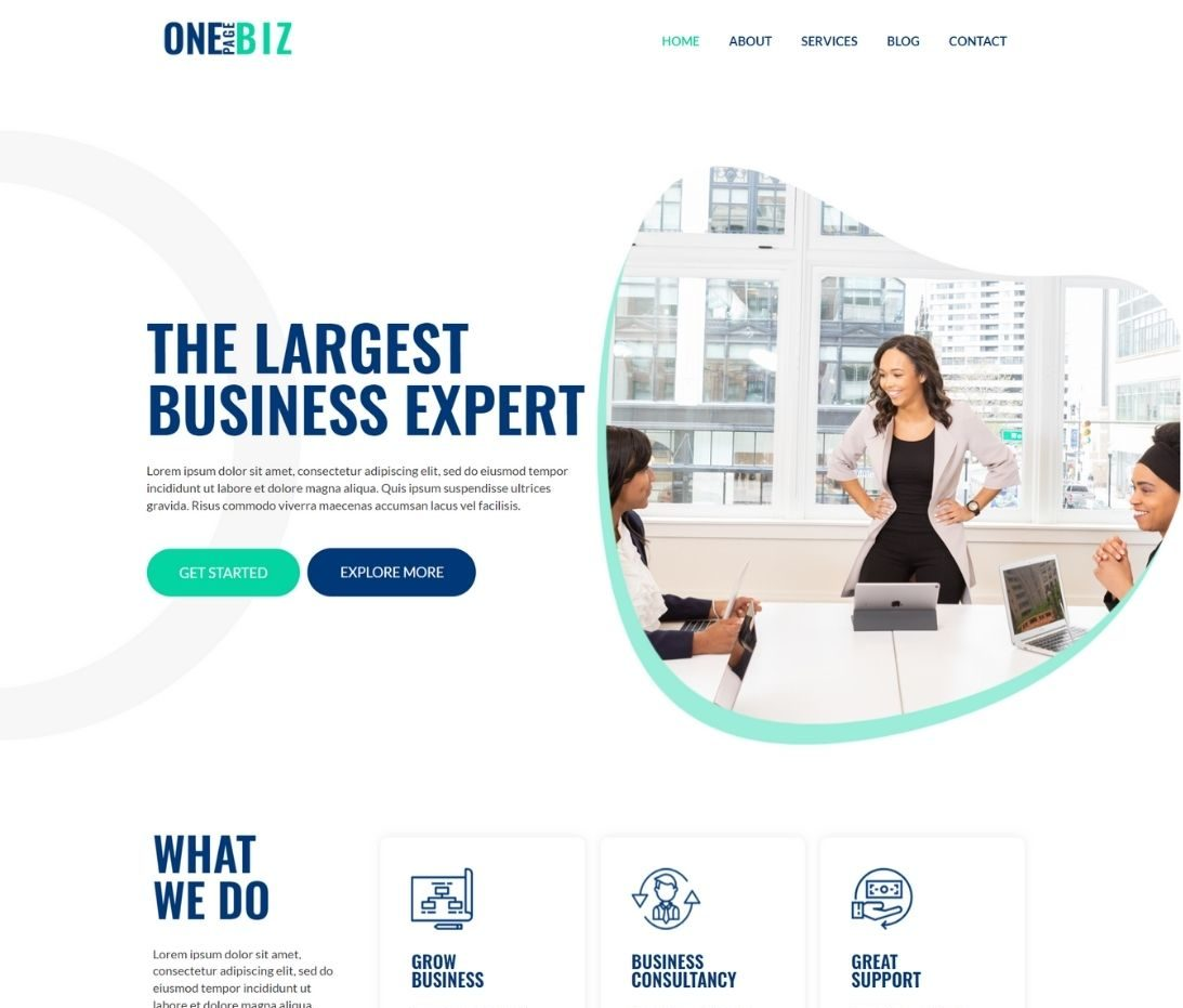 One Page Business – WordPress theme