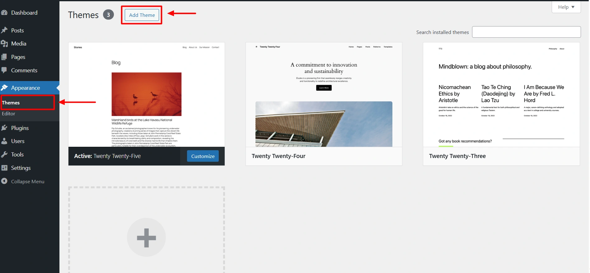 Add New Theme