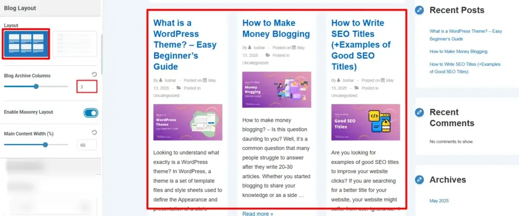Blog Layout