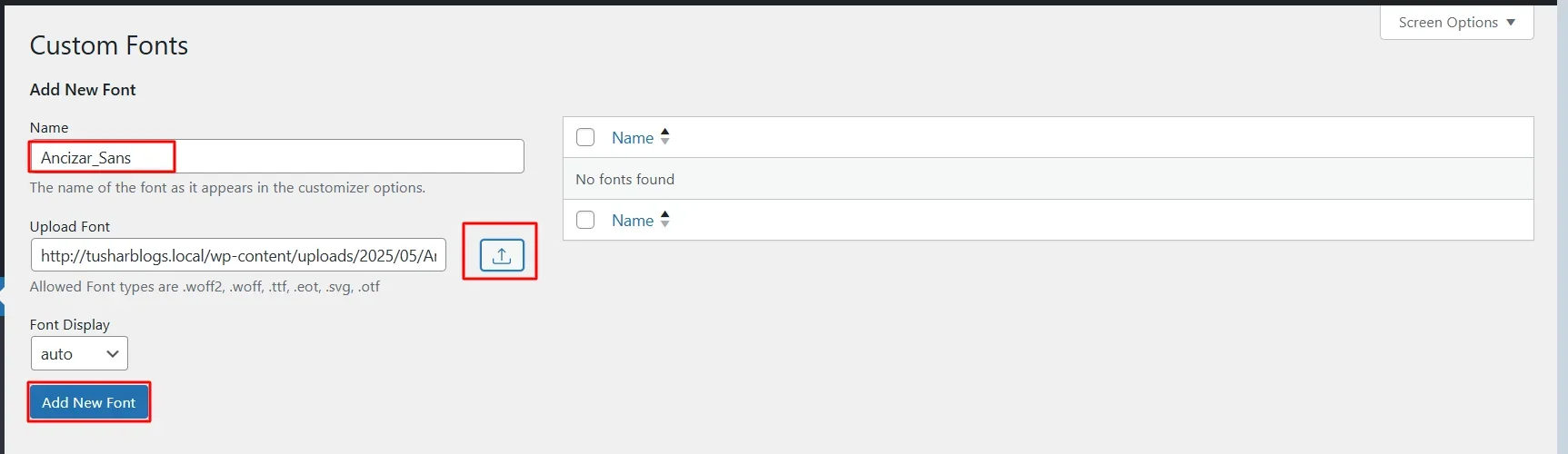 Custom fonts