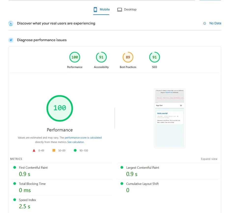 Mobile performance